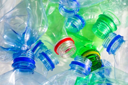 Materials separated into recycling categories for sustainable disposal